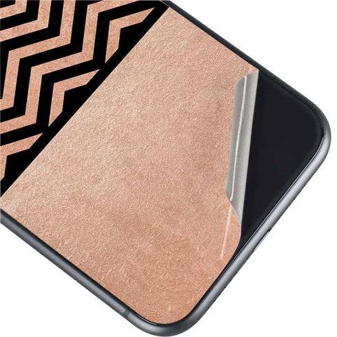 Rose Gold Chevron Split iPhone 11 Skin