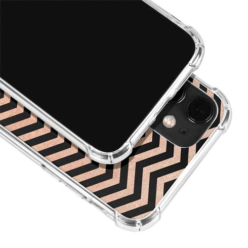 Rose Gold Chevron Split iPhone 12 Clear Case