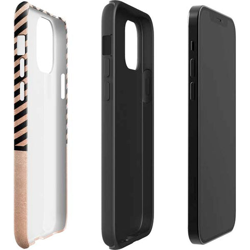 Rose Gold Chevron Split iPhone 12 Impact Case