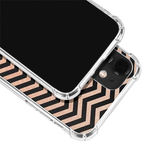 Rose Gold Chevron Split iPhone 12 Mini Clear Case