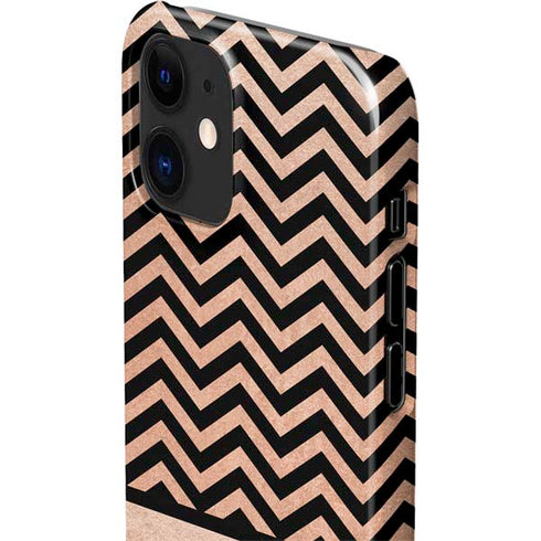 Rose Gold Chevron Split iPhone 12 Mini Lite Case