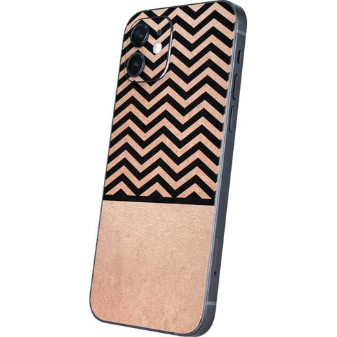 Rose Gold Chevron Split iPhone 12 Mini Skin