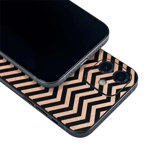 Rose Gold Chevron Split iPhone 12 Mini Skin