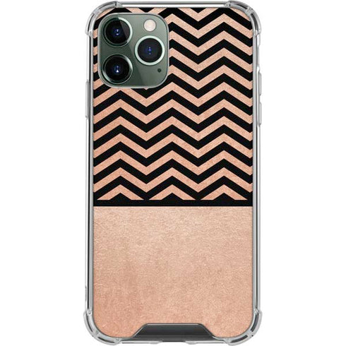 Rose Gold Chevron Split iPhone 12 Pro Clear Case