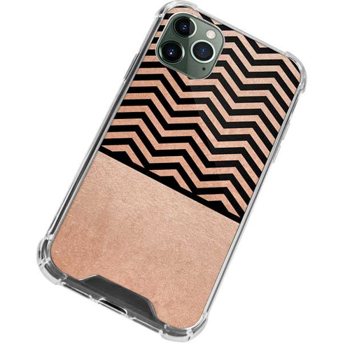 Rose Gold Chevron Split iPhone 12 Pro Clear Case