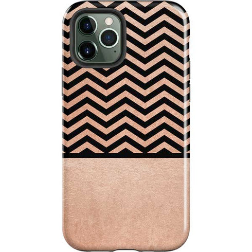 Rose Gold Chevron Split iPhone 12 Pro Max Impact Case
