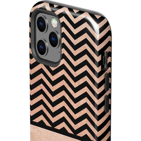 Rose Gold Chevron Split iPhone 12 Pro Max Impact Case