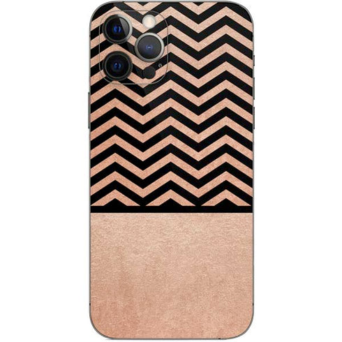 Rose Gold Chevron Split iPhone 12 Pro Skin