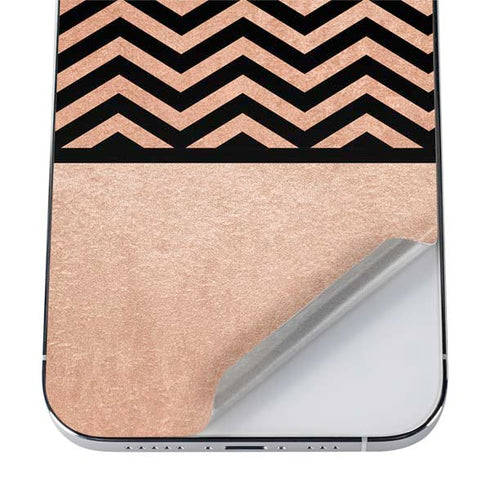 Rose Gold Chevron Split iPhone 12 Pro Skin