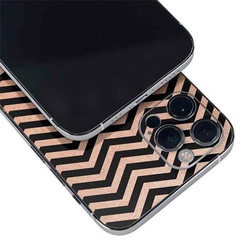 Rose Gold Chevron Split iPhone 12 Pro Skin