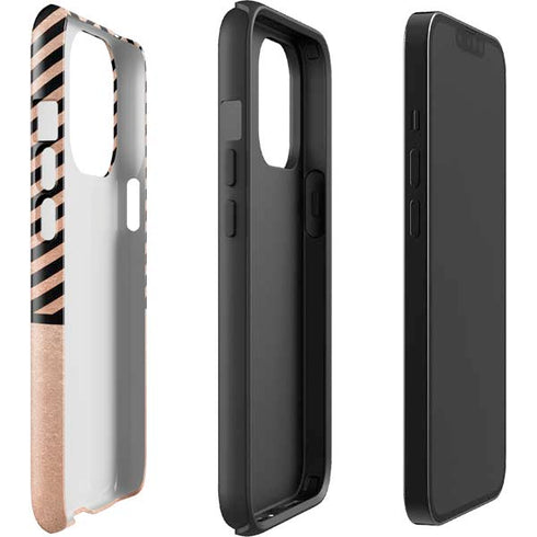 Rose Gold Chevron Split iPhone 13 Pro Impact Case