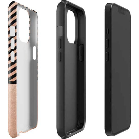 Rose Gold Chevron Split iPhone 13 Pro Max Impact Case