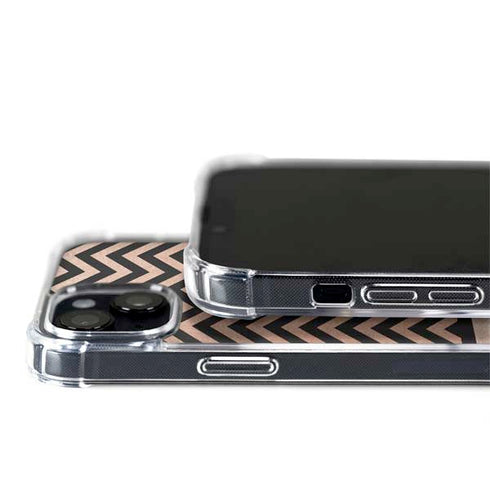 Rose Gold Chevron Split iPhone 15 Plus MagSafe Case
