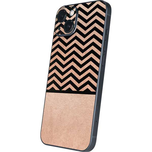 Rose Gold Chevron Split iPhone 14 Plus Skin