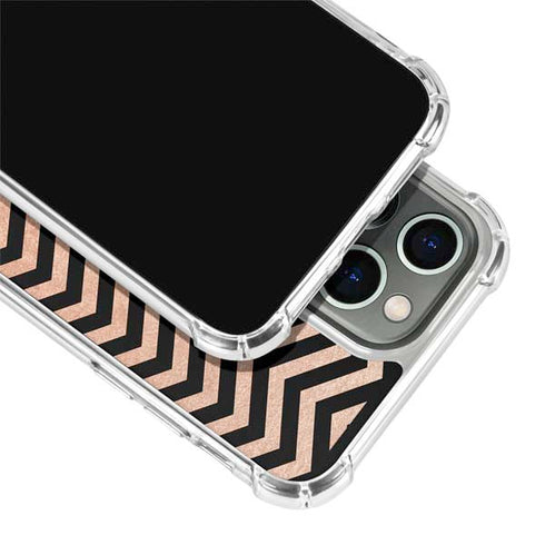 Rose Gold Chevron Split iPhone 14 Pro Clear Case