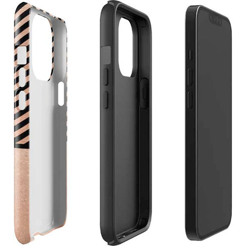 Rose Gold Chevron Split iPhone 15 Pro Impact Case