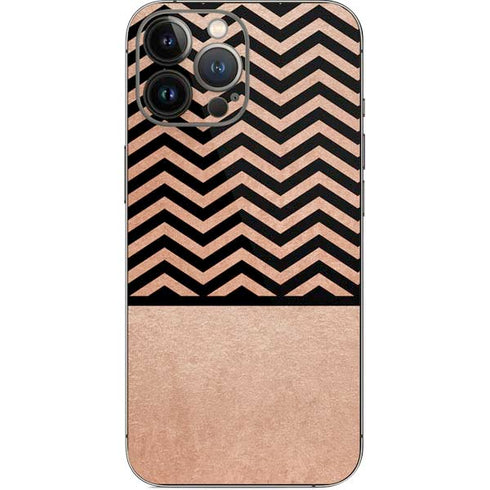 Rose Gold Chevron Split iPhone 14 Pro Max Skin