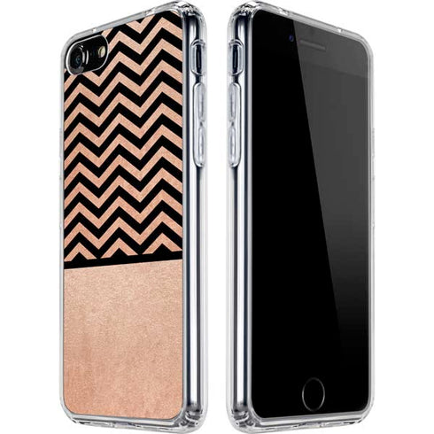 Rose Gold Chevron Split iPhone SE (2nd & 3rd Gen) Clear Case