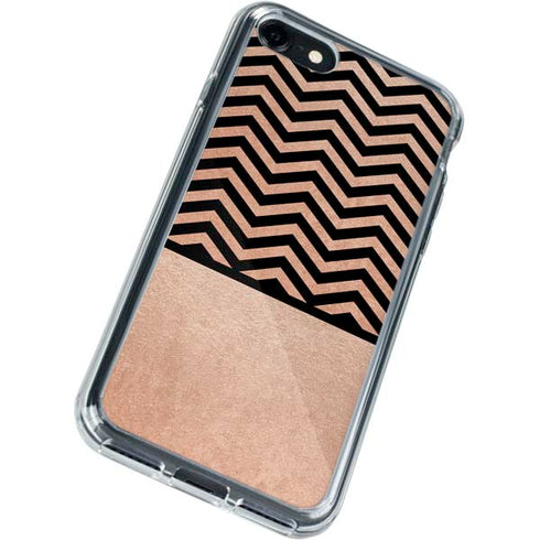 Rose Gold Chevron Split iPhone SE (2nd & 3rd Gen) Clear Case