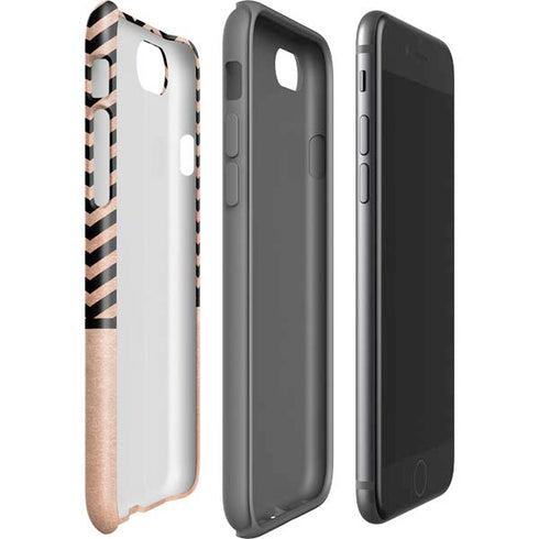 Rose Gold Chevron Split iPhone SE (2nd & 3rd Gen) Pro Case