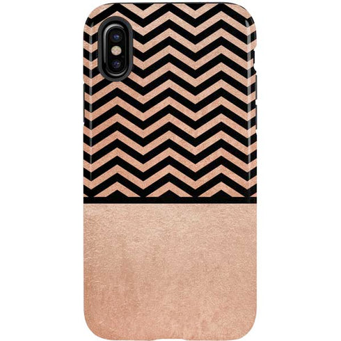 Rose Gold Chevron Split iPhone X Pro Case