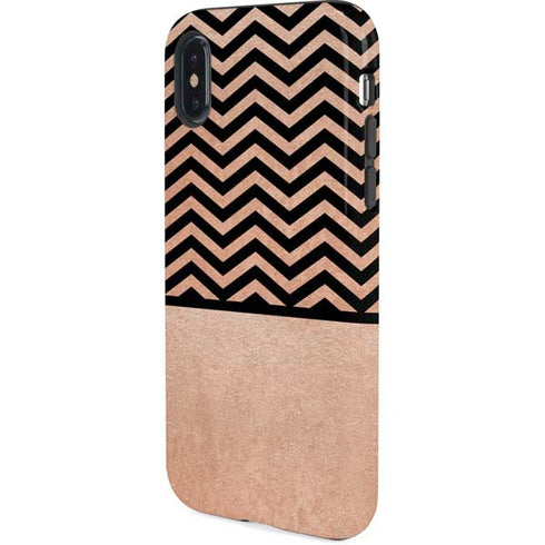 Rose Gold Chevron Split iPhone X Pro Case