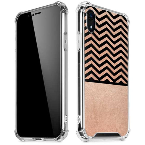 Rose Gold Chevron Split iPhone XR Clear Case