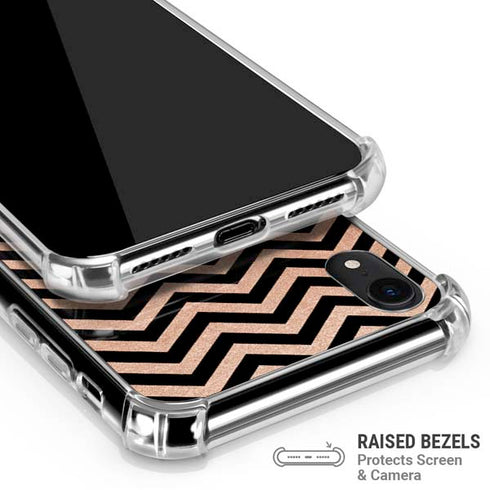 Rose Gold Chevron Split iPhone XR Clear Case