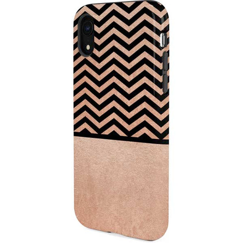 Rose Gold Chevron Split iPhone XR Pro Case