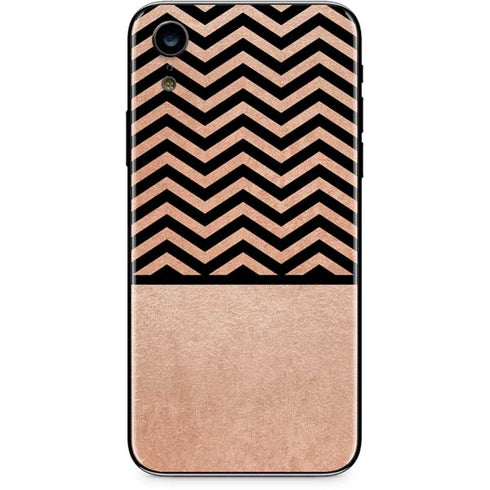 Rose Gold Chevron Split iPhone XR Skin