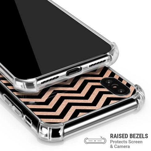Rose Gold Chevron Split iPhone XS Max Clear Case