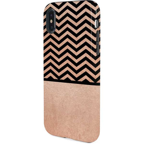 Rose Gold Chevron Split iPhone XS Pro Case