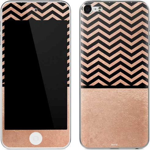 Rose Gold Chevron Split Apple iPod Skin