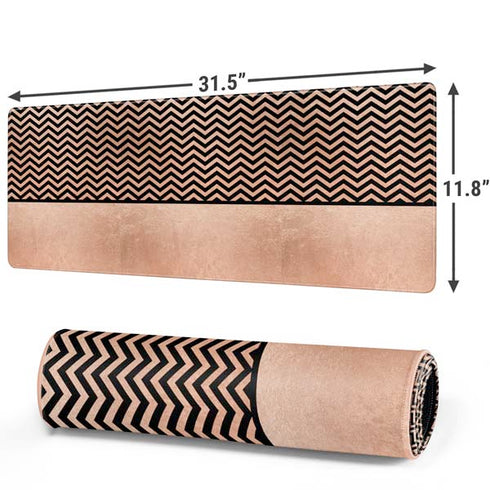Rose Gold Chevron Split Gaming Mouse Pad