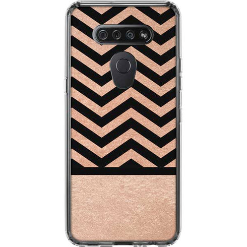 Rose Gold Chevron Split LG K51/Q51 Clear Case