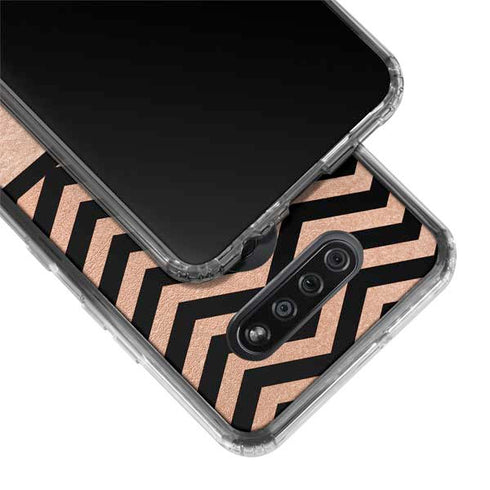 Rose Gold Chevron Split LG K51/Q51 Clear Case