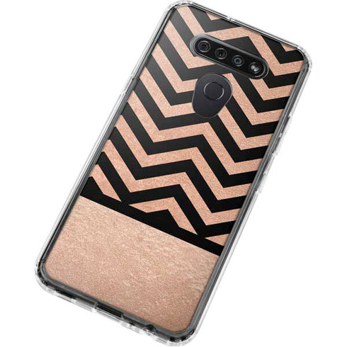 Rose Gold Chevron Split LG K51/Q51 Clear Case