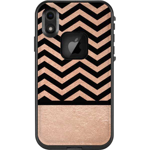 Rose Gold Chevron Split LifeProof Fre iPhone Skin