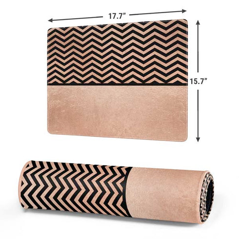 Rose Gold Chevron Split Gaming Mouse Pad