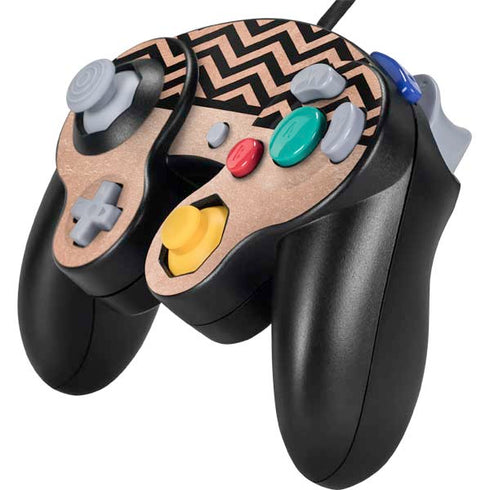Rose Gold Chevron Split Nintendo GameCube Controller Skin