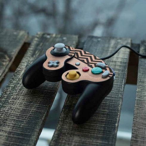 Rose Gold Chevron Split Nintendo GameCube Controller Skin