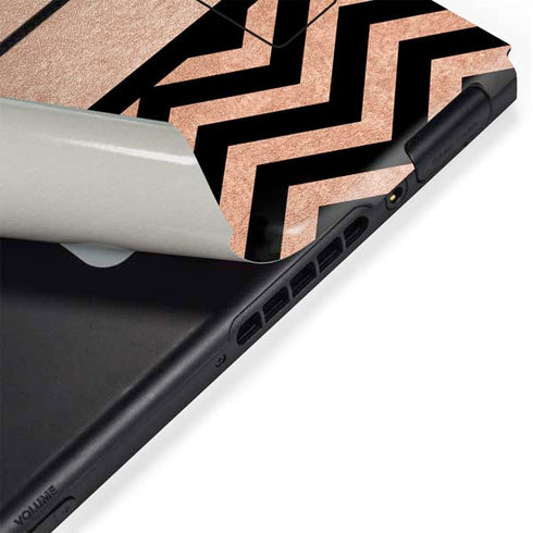 Rose Gold Chevron Split Nintendo Switch Bundle Skin