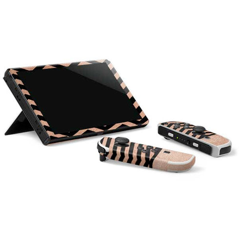Rose Gold Chevron Split Nintendo Switch OLED (2021) Skin