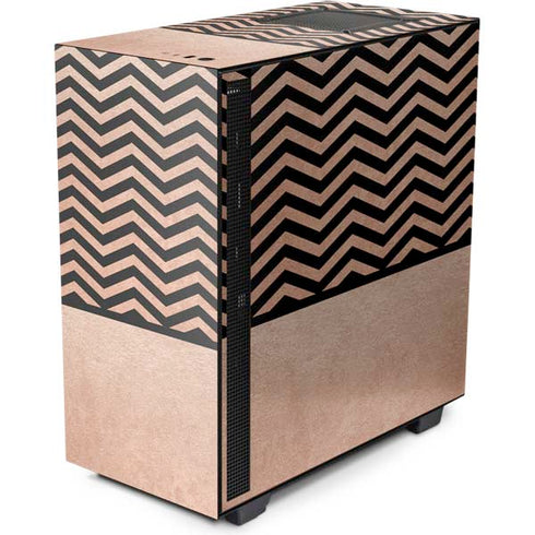 Rose Gold Chevron Split NZXT H510 Compact ATX Mid-Tower Case Skin