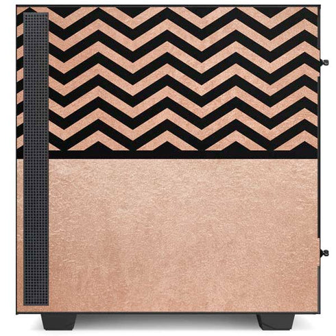 Rose Gold Chevron Split NZXT H510 Compact ATX Mid-Tower Case Skin
