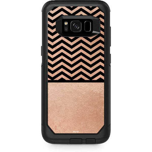 Rose Gold Chevron Split Otterbox Commuter Galaxy Skin