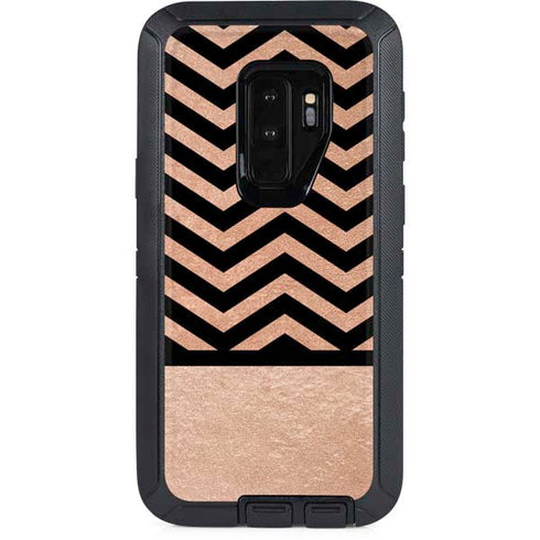 Rose Gold Chevron Split Otterbox Defender Galaxy Skin