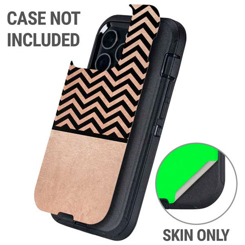 Rose Gold Chevron Split Otterbox Defender iPhone Skin