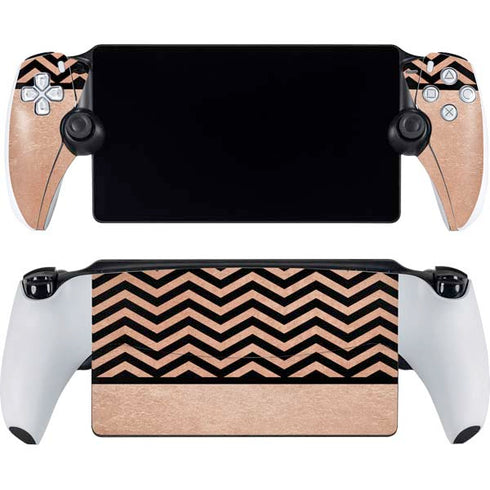 Rose Gold Chevron Split PlayStation Portal Remote Player Skin