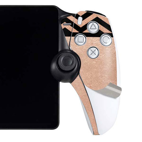 Rose Gold Chevron Split PlayStation Portal Remote Player Skin